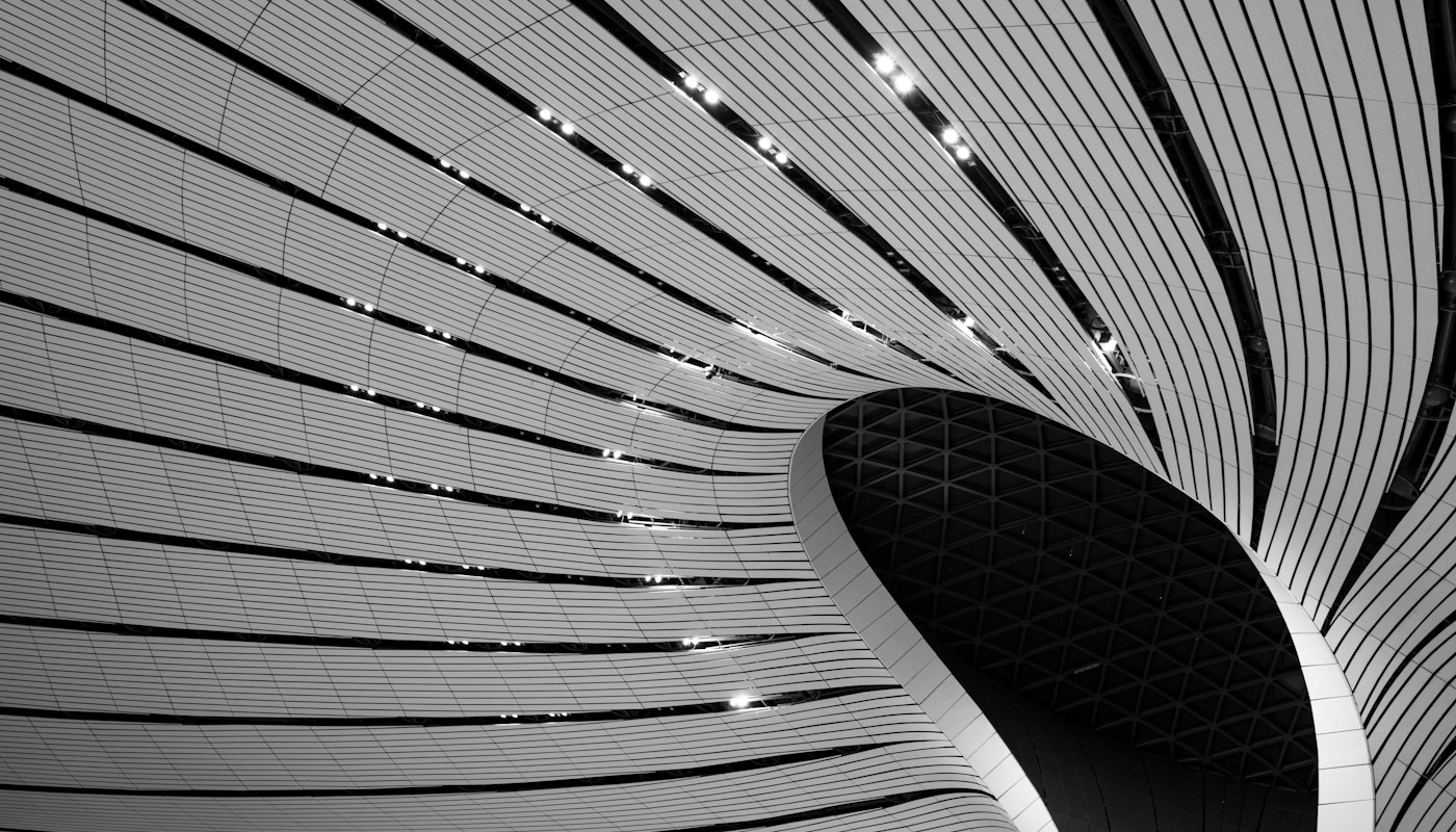 Sculptural architectural ceiling with considered lines